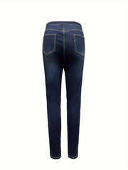 Casual Skinny Jeans High Rise Stretch Denim