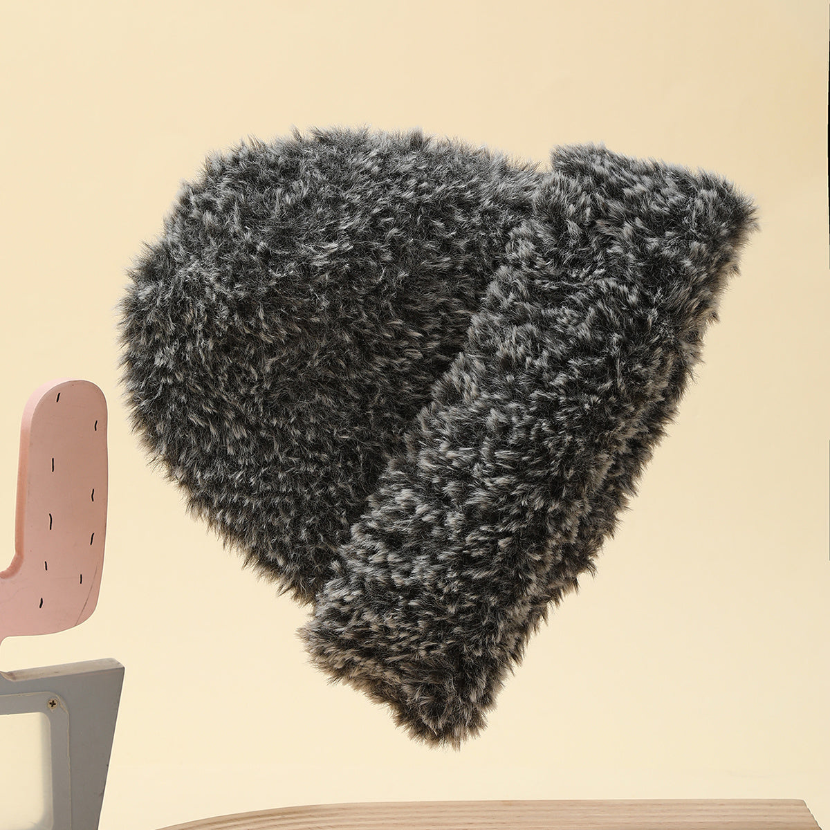 Furry Warm Hat for Women - Windproof Plush Knit Beanie