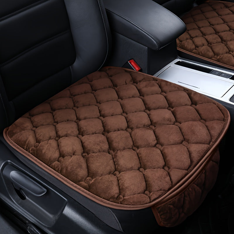 Autumn/Winter Argyle Car Cushion Short Plush Faux Leather