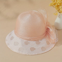 Vintage Organza Sun Hat Mesh Flower Bucket Hat Outdoor Beach Hats