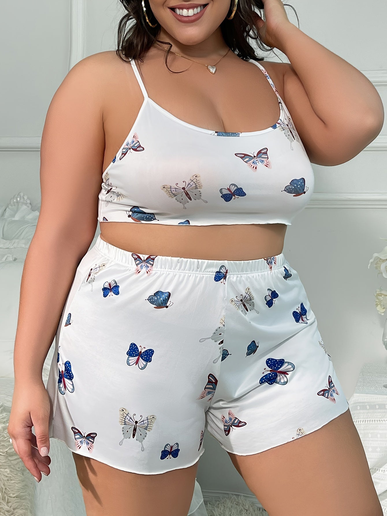 Butterfly Print Cami Top & Shorts Set