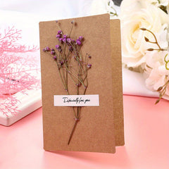 Dried Flower Greeting Cards - Anniversary Business Couple Student Message