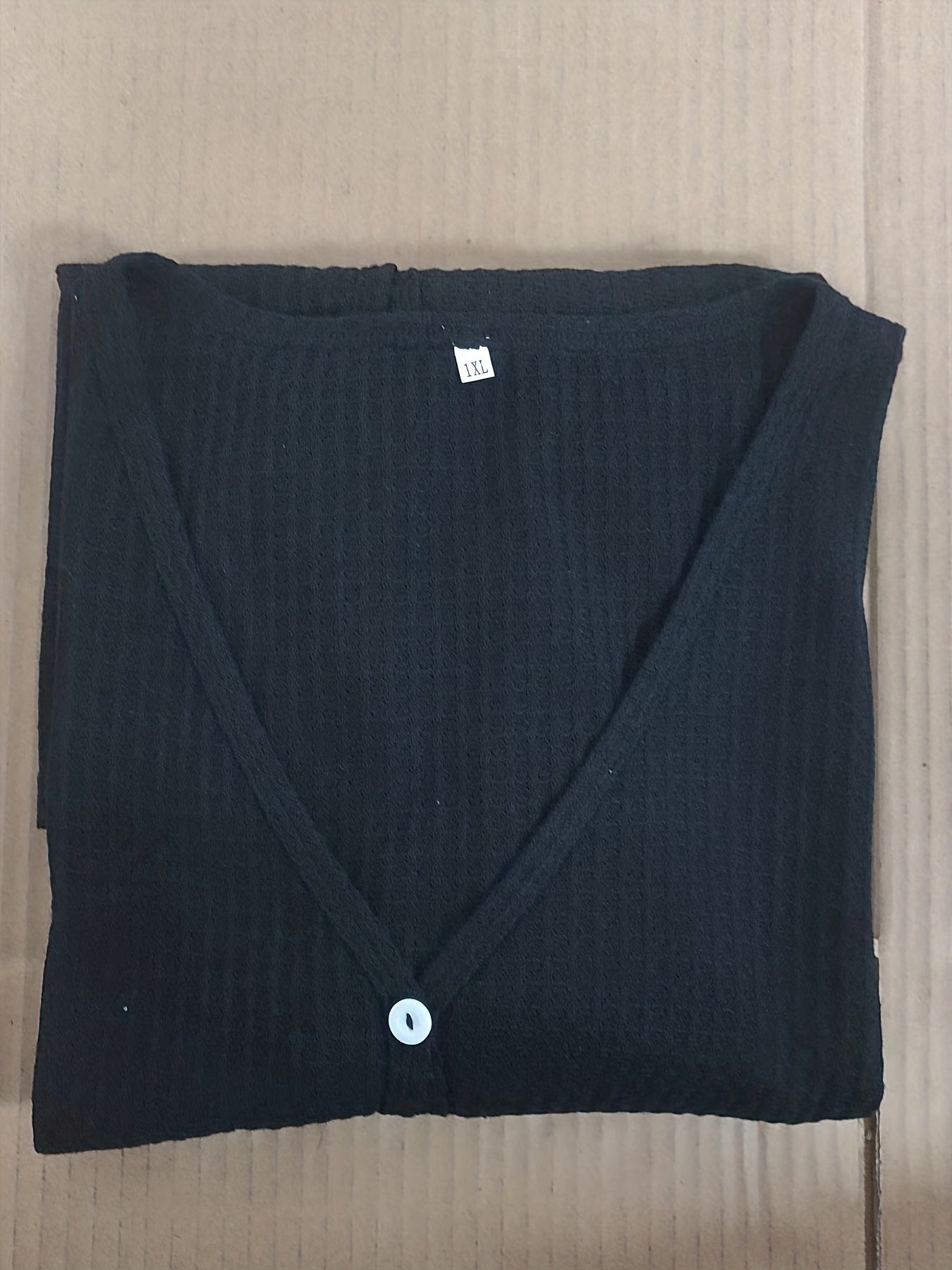 Waffle Knit Long Sleeve Cardigan