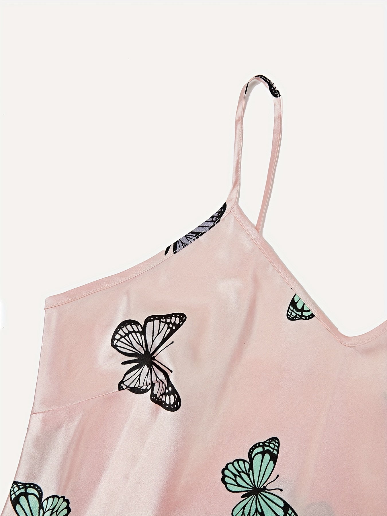 Butterfly Print Pajama Set V Neck Cami Top & Shorts Women's Sleepwear