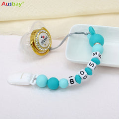 2pcs Personalized Pacifier Clips Custom Dummy Chain Gift