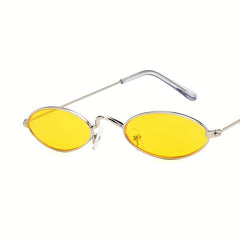 Metal Oval Frame Sunglasses Photochromatic Tinted Lens Glasses