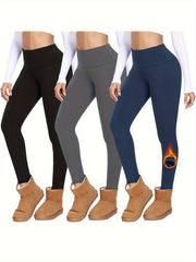 Fleece Lined High Waist Yoga Workout Pants High Stretch Leggings