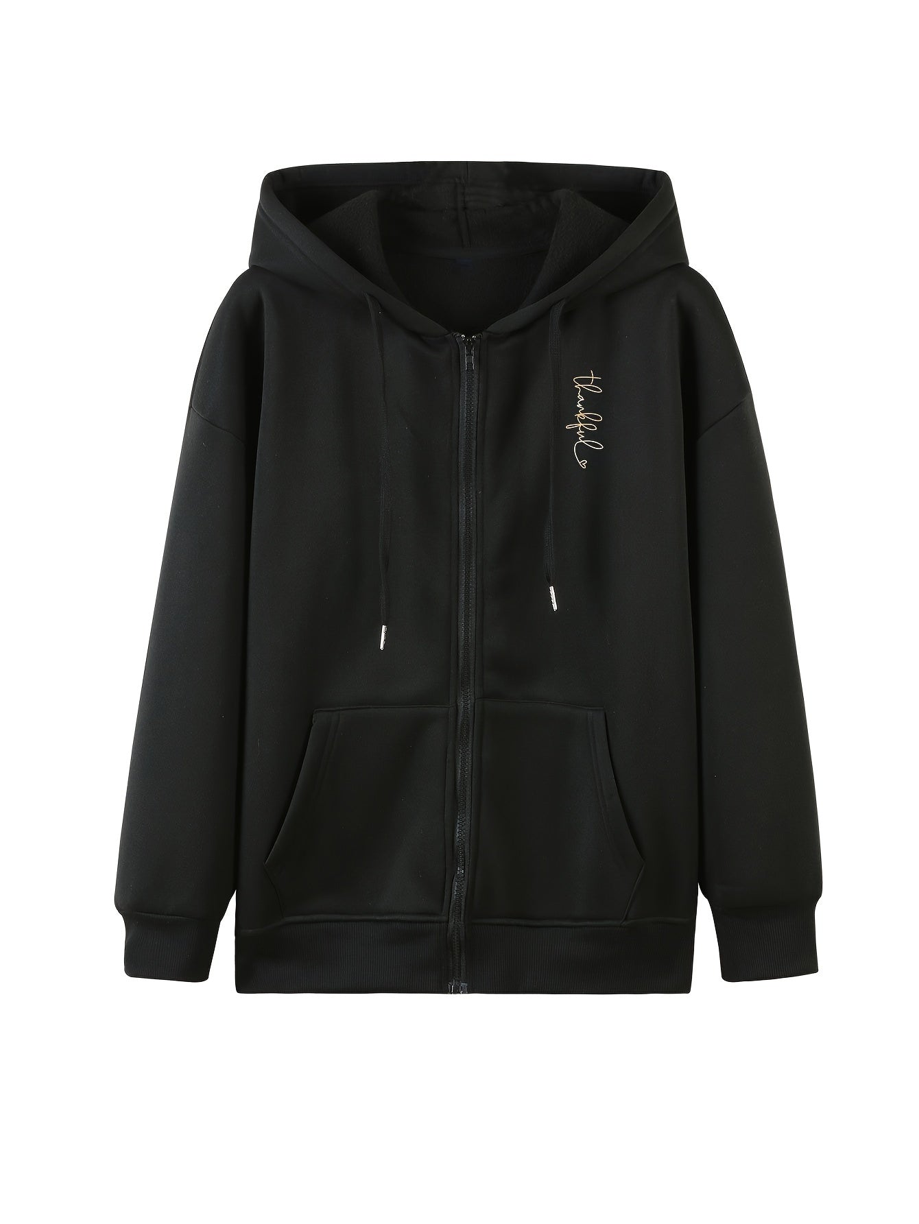 Casual Zip Up Pocket Hoodie Long Sleeve Drawstring Hoodies Sweatshirt