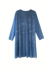 Tie Dye Floral Print Tank Dress Set with Long Sleeve Coat