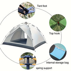 Outdoor 3-4 Person Fully Automatic Camping Tent