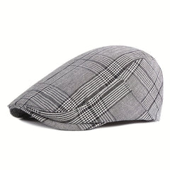 Men's Checkered Beret Duck Tongue Cap