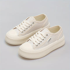 Women's Lace Up Canvas Shoes Casual Comfy Sneakers