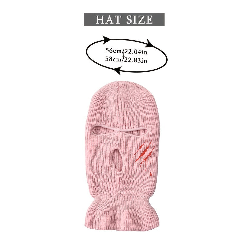 Embroidered Funny 3 Hole Ski Mask Women Balaclava