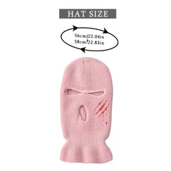 Embroidered Funny 3 Hole Ski Mask Women Balaclava