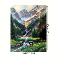 1pc Mountain Water Scenery 40 Painting By Numbers Acryl