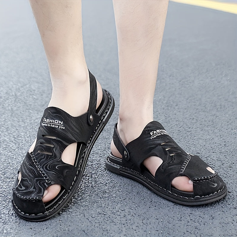 Men's Slip On Beach Sandals Solid Casual Shoes