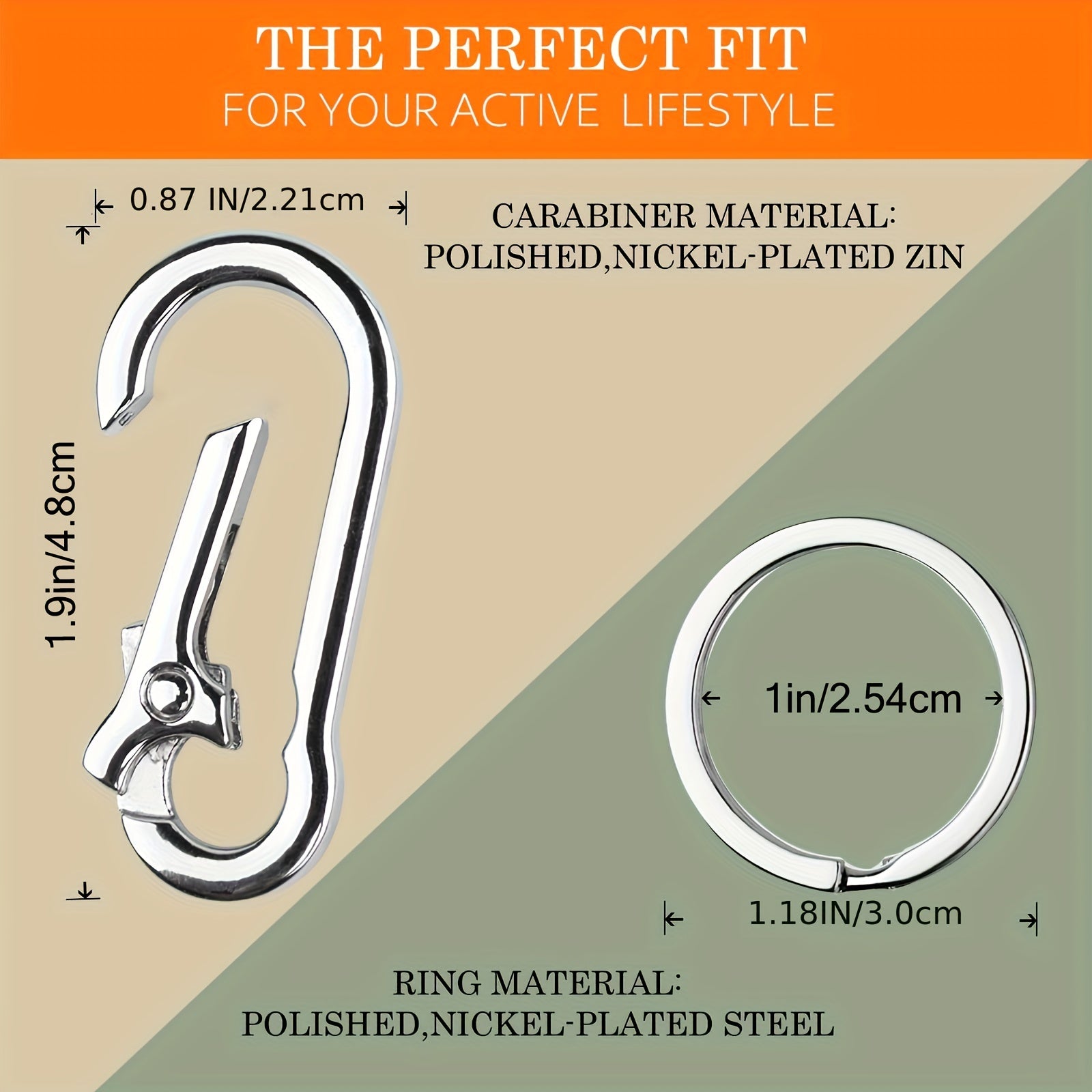 Heavy Duty Metal Keychain Holder for Belt Carabiner with Keyring Clips
