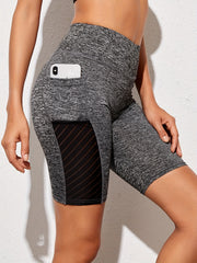 High Waist Yoga Shorts with Pocket for Women