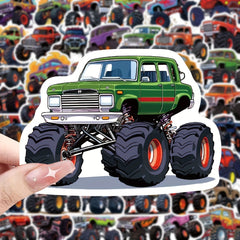 50pcs Monster Truck Series Waterproof Graffiti Stickers DIY Sticker Pack