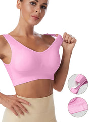 Seamless Sports Tank Bra Breathable Soft No Underwire Elastic Intimates Women's