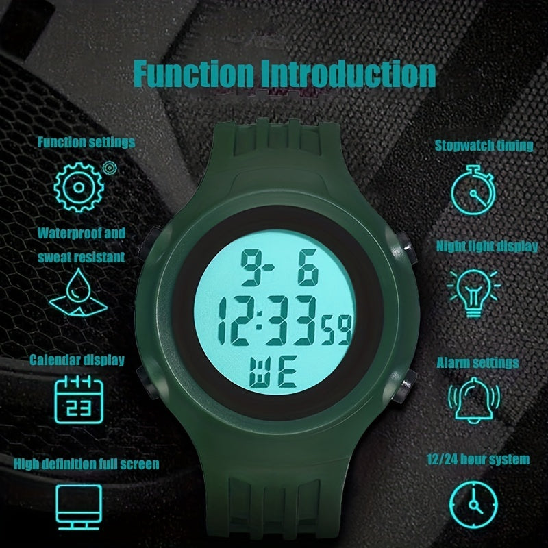 College Style Sports Watch, Waterproof, Luminous Display