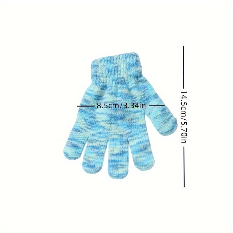 Kids Winter Gloves Thick Warm Knitted Windproof Coldproof Outdoor Cycling Daily