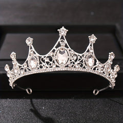 Vintage Rhinestone Crown Princess Headband For Wedding Prom Birthday Party