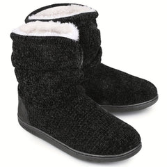 Women's Plush Fleece Short Boots Cozy Knit Booties