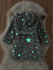 Soft Flannel Hooded Sleeper Robe for Baby Girls