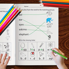 Christmas & Halloween Word Recognition Coloring Workbook for Kids