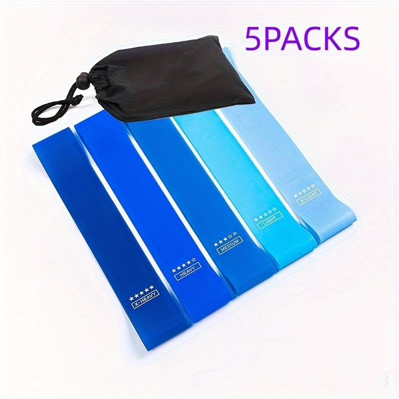 5pcs Elastic Hip Training Rope for Body Shaping Stretching Yoga