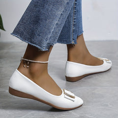 Women's Bow Decor Ballet Flats Soft Sole Slip On Shoes
