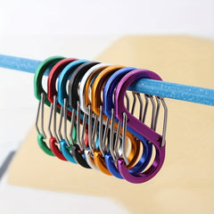 11pcs Aluminum D-ring Carabiner Clip Keychain Buckle