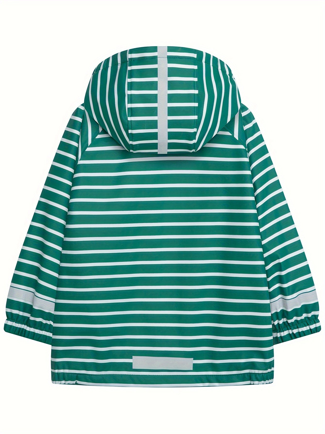 Girl's Striped Waterproof Hooded Jacket Active Zip Up Fleece