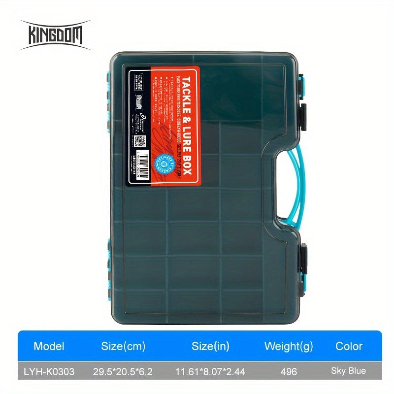 KINGDOM 1pc Portable Fishing Tackle Box For Hooks Lures And Baits