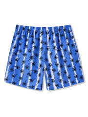 Men's Palm Tree Beach Shorts Quick Dry Drawstring for Summer
