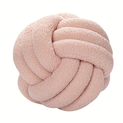 Hand Woven Knotted Ball Pillow Soft Sherpa Home Decorative Plush Pillow