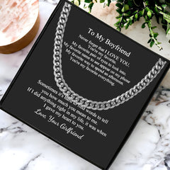 Cuban Chain Link Necklace for Boyfriend Gift Boxed