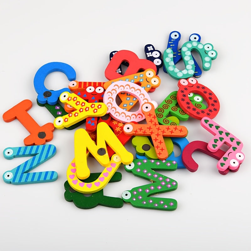 Colorful Cartoon Alphabet Magnetic Letters Wooden Fiber Board