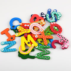Colorful Cartoon Alphabet Magnetic Letters Wooden Fiber Board