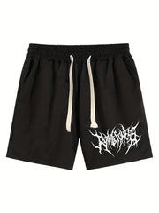 Abstract Thorns Letter Print Men's Shorts