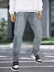 Men's Distressed Denim Pants with Pockets