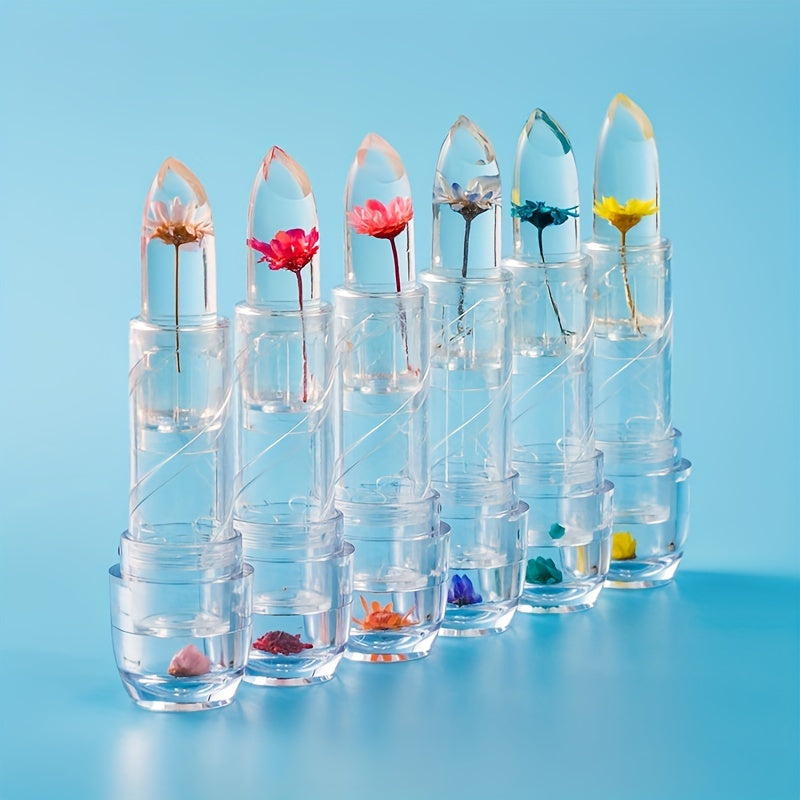 Crystal Flower Jelly Changing Lipstick Long Lasting Lip Care Moisturizer