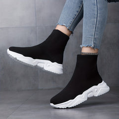 Women's High Top Breathable Sneakers Lightweight Slip On Shoes
