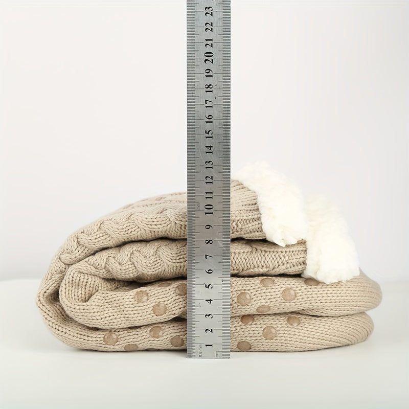 Plush Lined Knitted Socks Women's Stockings