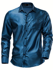 Men's Sexy Style Casual Shirt Turn Down Collar Long Sleeves Clubwear