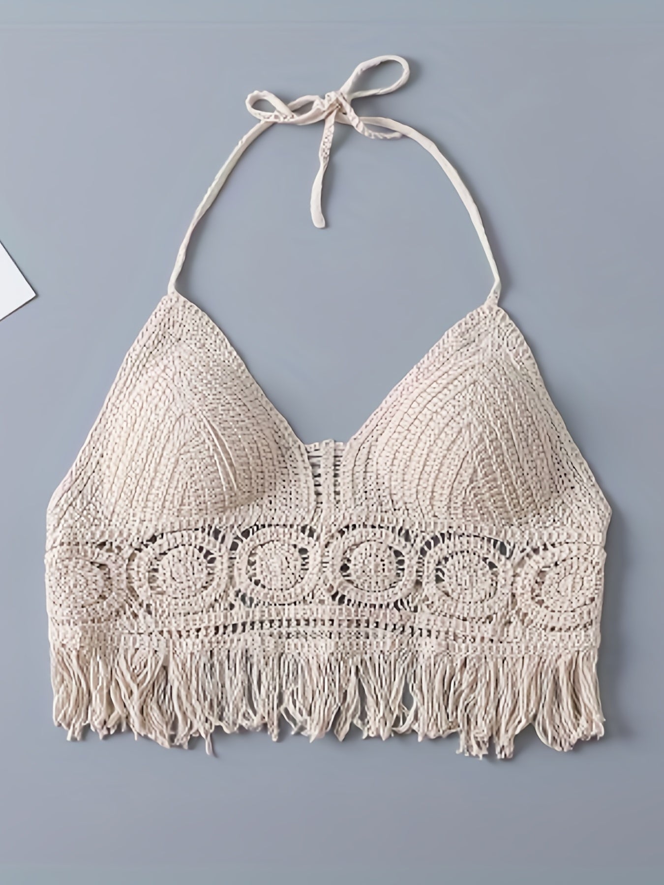 Tassels Crochet Halter Top for Vacation Beach