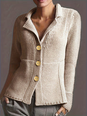 Casual Cardigan Women's Plus Solid Button Up Long Sleeve