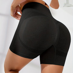 Seamless Hip Lifting Yoga Sports Shorts Wide Waistband Workout Biker Shorts