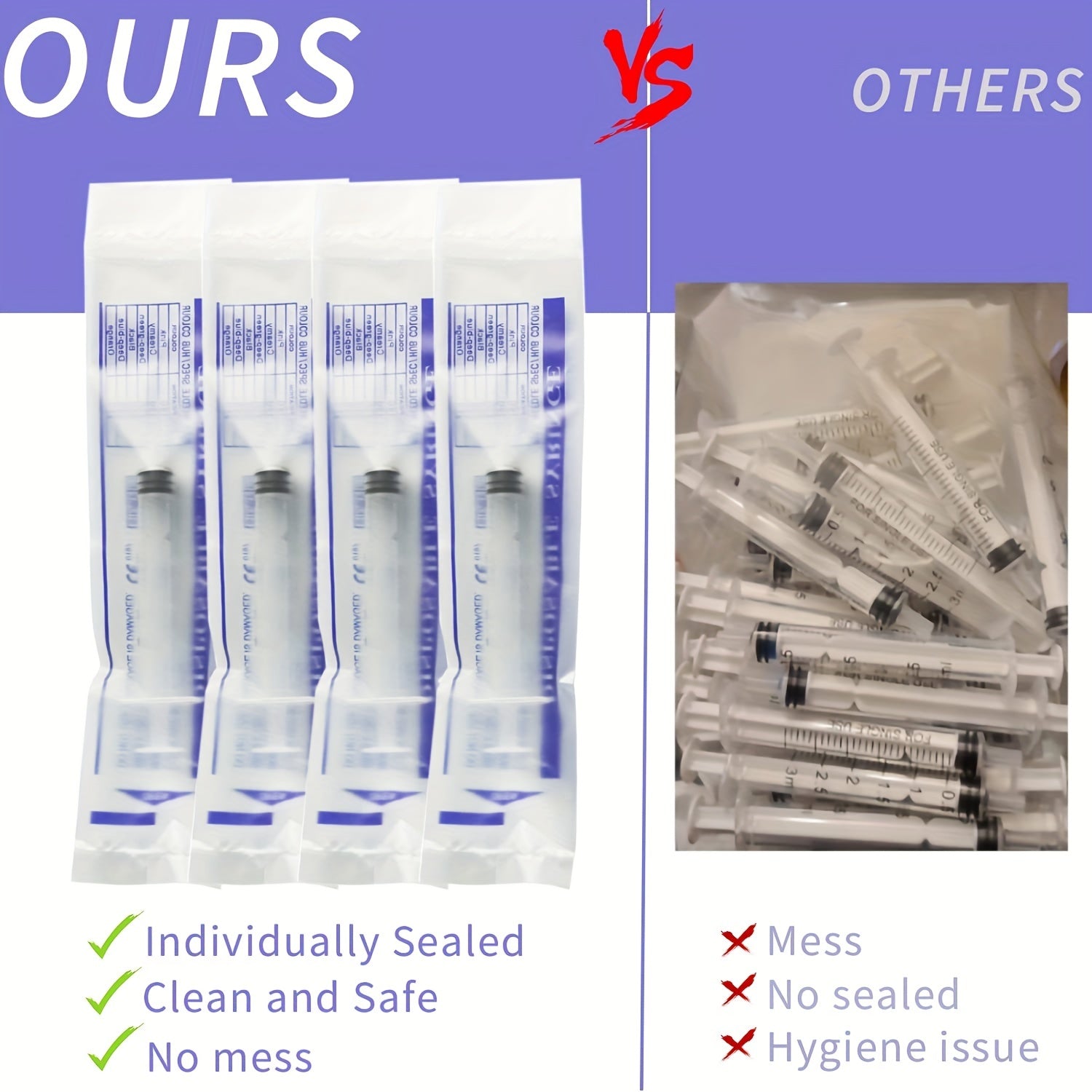 2pcs 60ML Sterile Liquid Syringe Easy to Use Plastic Garden Syringe